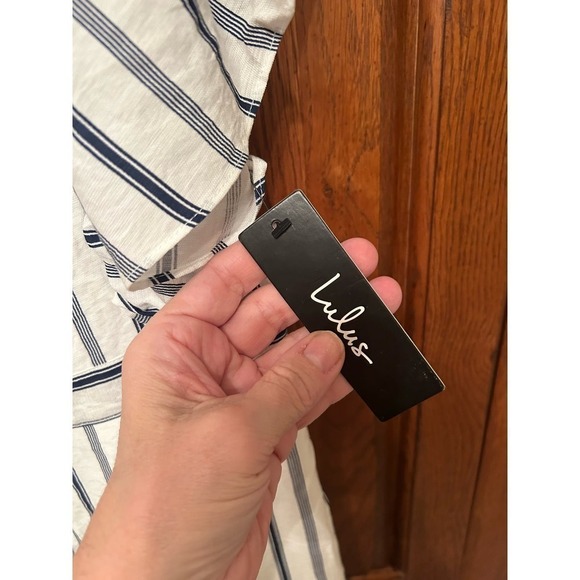 NWT - LULU’S Navy Striped Jumpsuit, XS - Picture 4 of 5